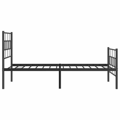 vidaXL Metal Bed Frame without Mattress with Footboard Black 100x200cm