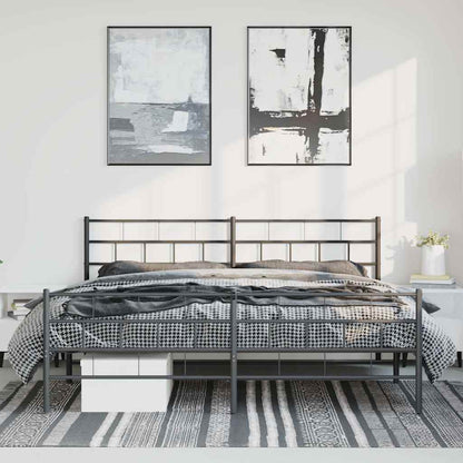 vidaXL Metal Bed Frame without Mattress with Footboard Black 183x213cm