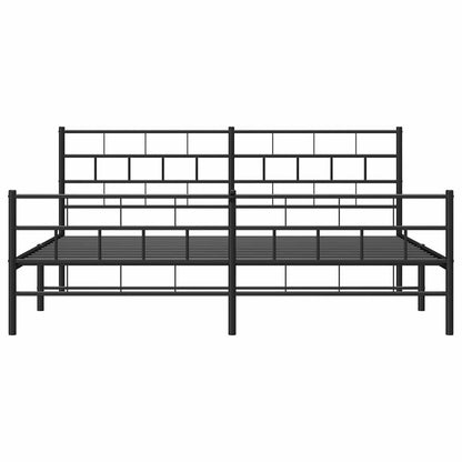 vidaXL Metal Bed Frame without Mattress with Footboard Black 183x213cm