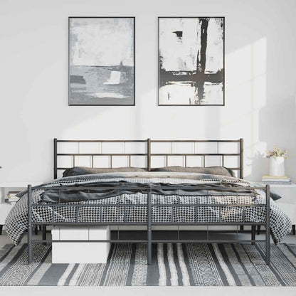 vidaXL Metal Bed Frame without Mattress with Footboard Black 193x203cm