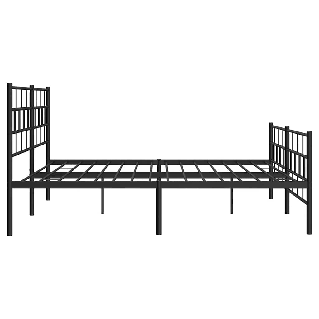 vidaXL Metal Bed Frame without Mattress with Footboard Black 193x203cm