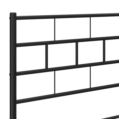 vidaXL Metal Bed Frame without Mattress with Footboard Black 193x203cm