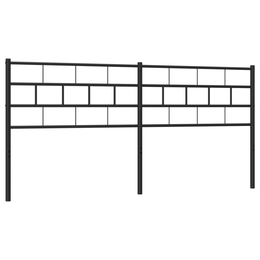 vidaXL Metal Replace Headboard Black 200 cm