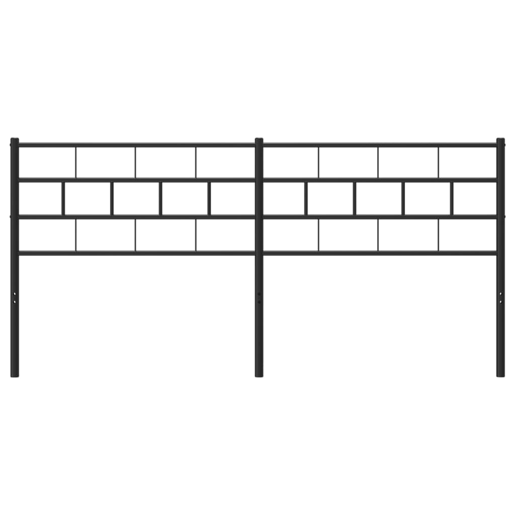 vidaXL Metal Replace Headboard Black 200 cm