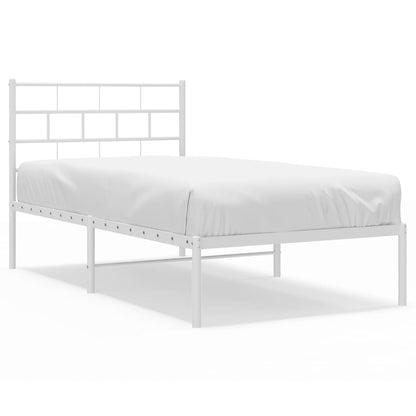 vidaXL Metal Bed Frame | White | Steel | Single | Metal Bed Frame | Rectangular