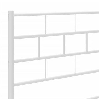 vidaXL Metal Bed Frame without Mattress with Headboard White 140x200cm