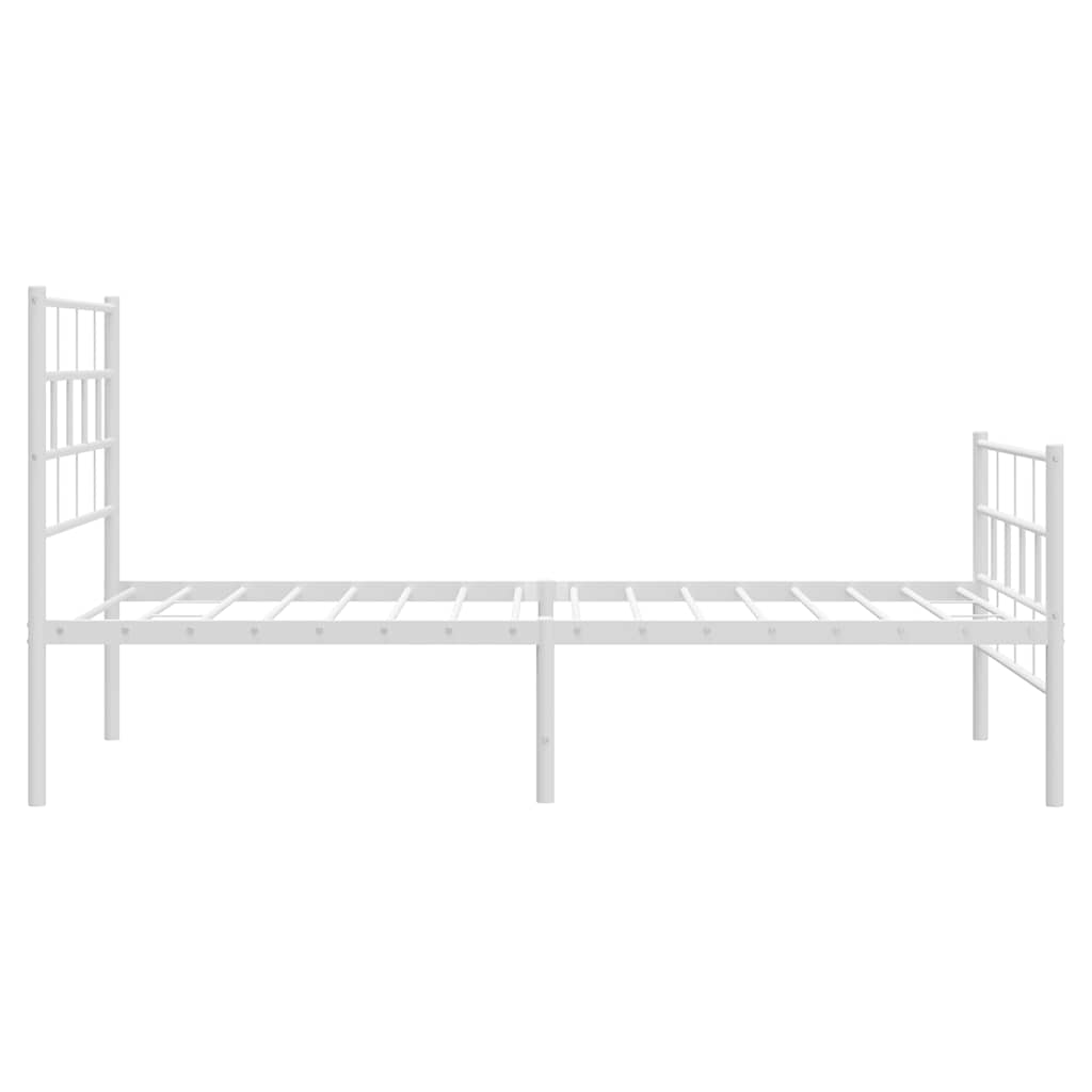 vidaXL Metal Bed Frame | White | Powder-Coated Steel | Single Size | Bed Frame