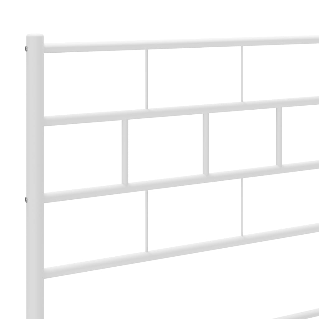vidaXL Metal Bed Frame without Mattress with Footboard White 107x203cm