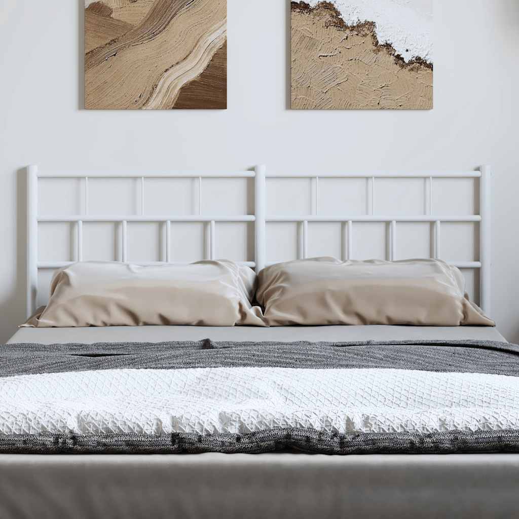 vidaXL Metal Replace Headboard White 135 cm