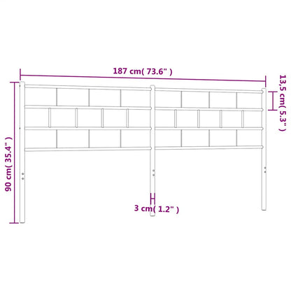 vidaXL Metal Replace Headboard White 180 cm