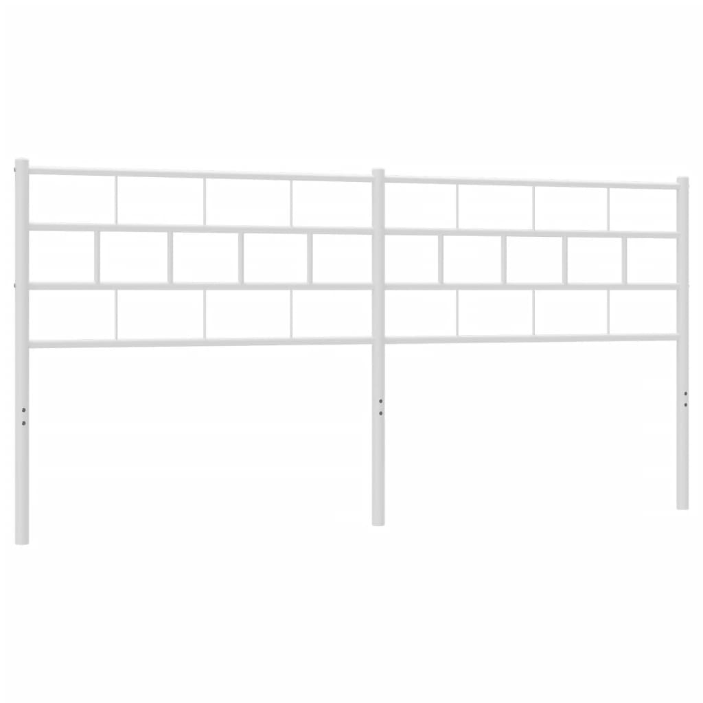 vidaXL Metal Replace Headboard White 200 cm
