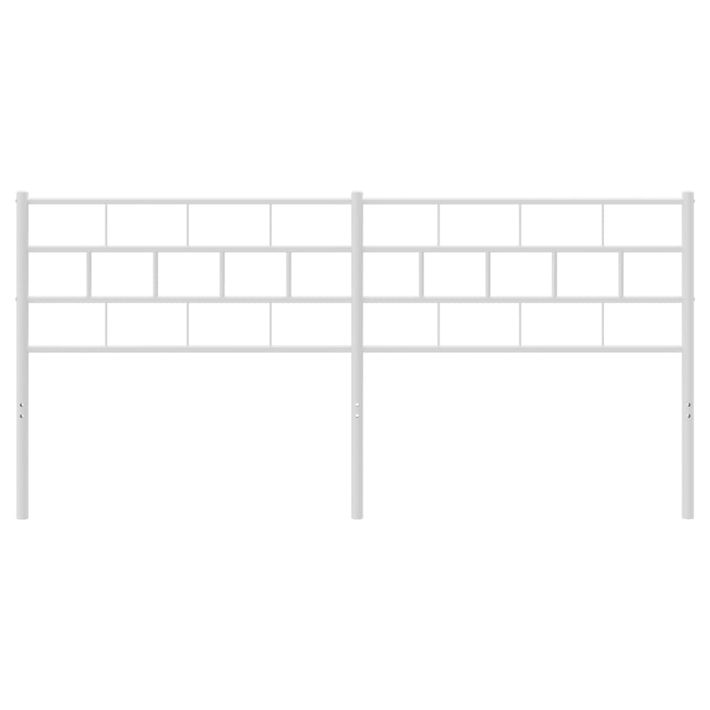 vidaXL Metal Replace Headboard White 200 cm