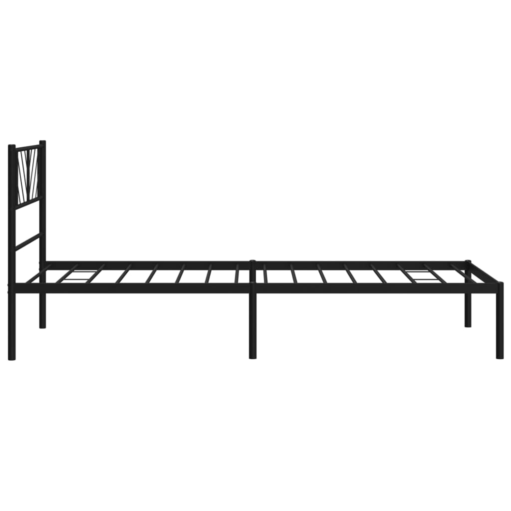 vidaXL Metal Bed Frame without Mattress with Headboard Black 80x200cm
