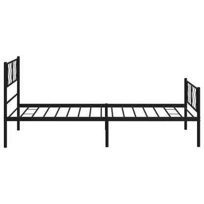 vidaXL Metal Bed Frame without Mattress with Footboard Black 90x190cm
