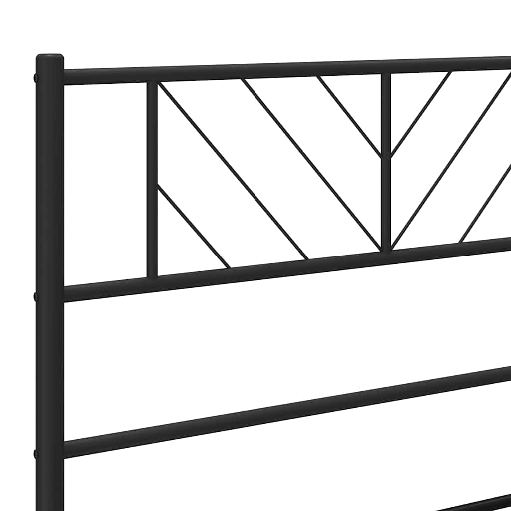 vidaXL Metal Bed Frame without Mattress with Footboard Black 150x200cm