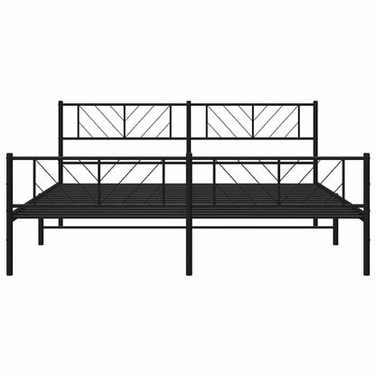 vidaXL Metal Bed Frame without Mattress with Footboard Black 183x213cm