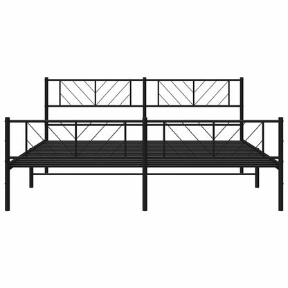 vidaXL Metal Bed Frame without Mattress with Footboard Black 193x203cm