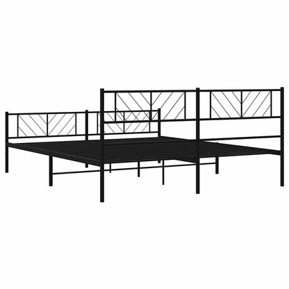 vidaXL Metal Bed Frame without Mattress with Footboard Black 193x203cm