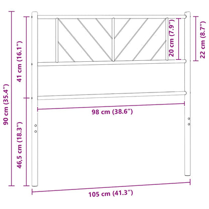 vidaXL Metal Replace Headboard Black 100 cm