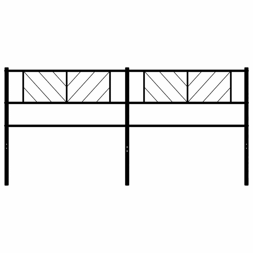 vidaXL Metal Replace Headboard Black 193 cm