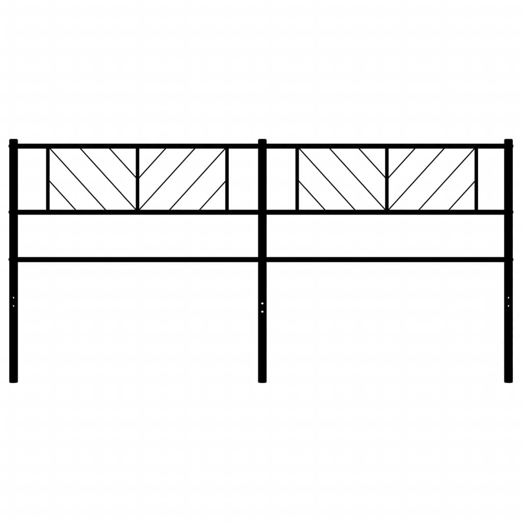 vidaXL Metal Replace Headboard Black 200 cm