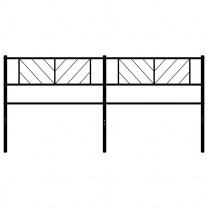 vidaXL Metal Replace Headboard Black 200 cm