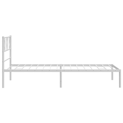 vidaXL Metal Bed Frame without Mattress with Headboard White 90x190cm