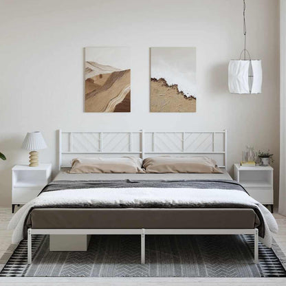 vidaXL Metal Bed Frame without Mattress with Headboard White 183x213cm