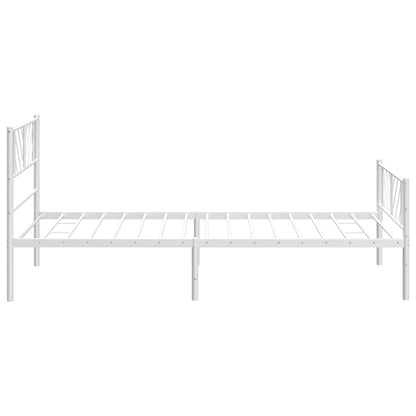 vidaXL Metal Bed Frame without Mattress with Footboard White 107x203cm