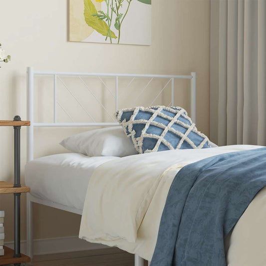 vidaXL Headboard | White | Powder-coated steel | Tall Single Bed