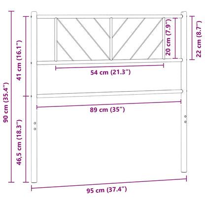 vidaXL Metal Replace Headboard White 90 cm