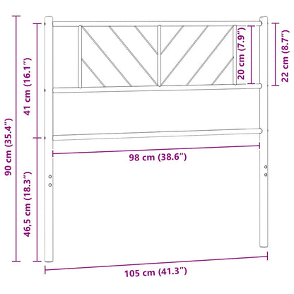 vidaXL Metal Replace Headboard White 100 cm