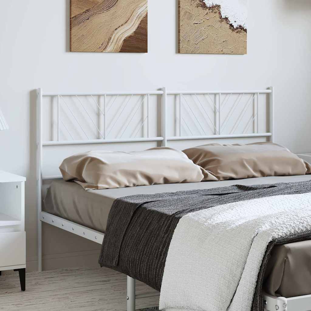 vidaXL Metal Replace Headboard White 135 cm