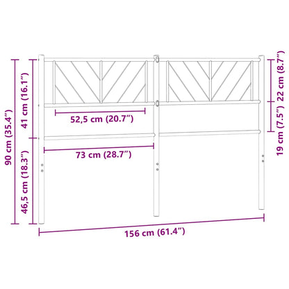 vidaXL Metal Replace Headboard White 150 cm