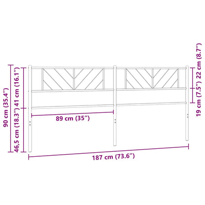 vidaXL Metal Replace Headboard White 180 cm