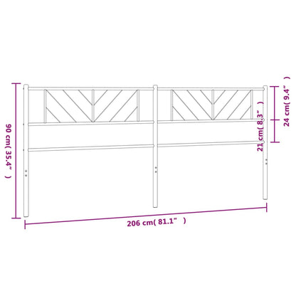 vidaXL Metal Replace Headboard White 200 cm