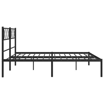 vidaXL Metal Bed Frame without Mattress with Headboard Black 180x200cm