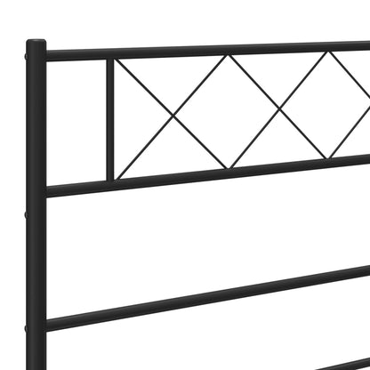 vidaXL Metal Bed Frame without Mattress with Footboard Black 75x190cm