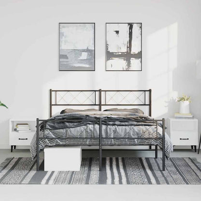 vidaXL Metal Bed Frame without Mattress with Footboard Black 150x200cm