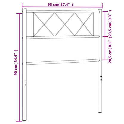 vidaXL Metal Replace Headboard Black 90 cm