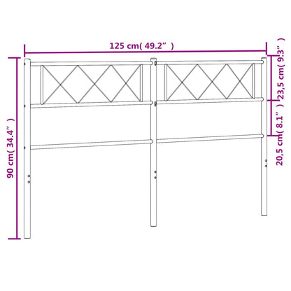 vidaXL Metal Replace Headboard Black 120 cm