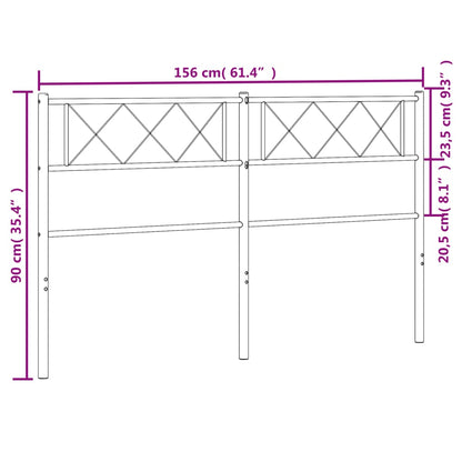 vidaXL Metal Replace Headboard Black 150 cm