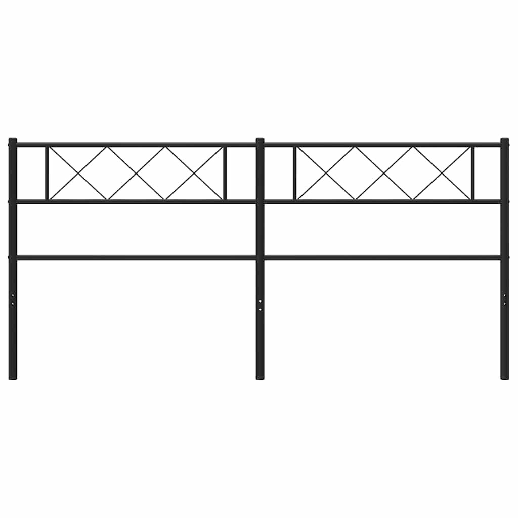 vidaXL Metal Replace Headboard Black 180 cm