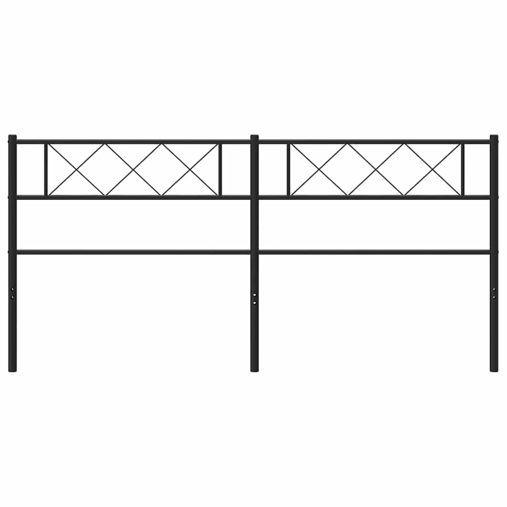 vidaXL Metal Replace Headboard Black 193 cm