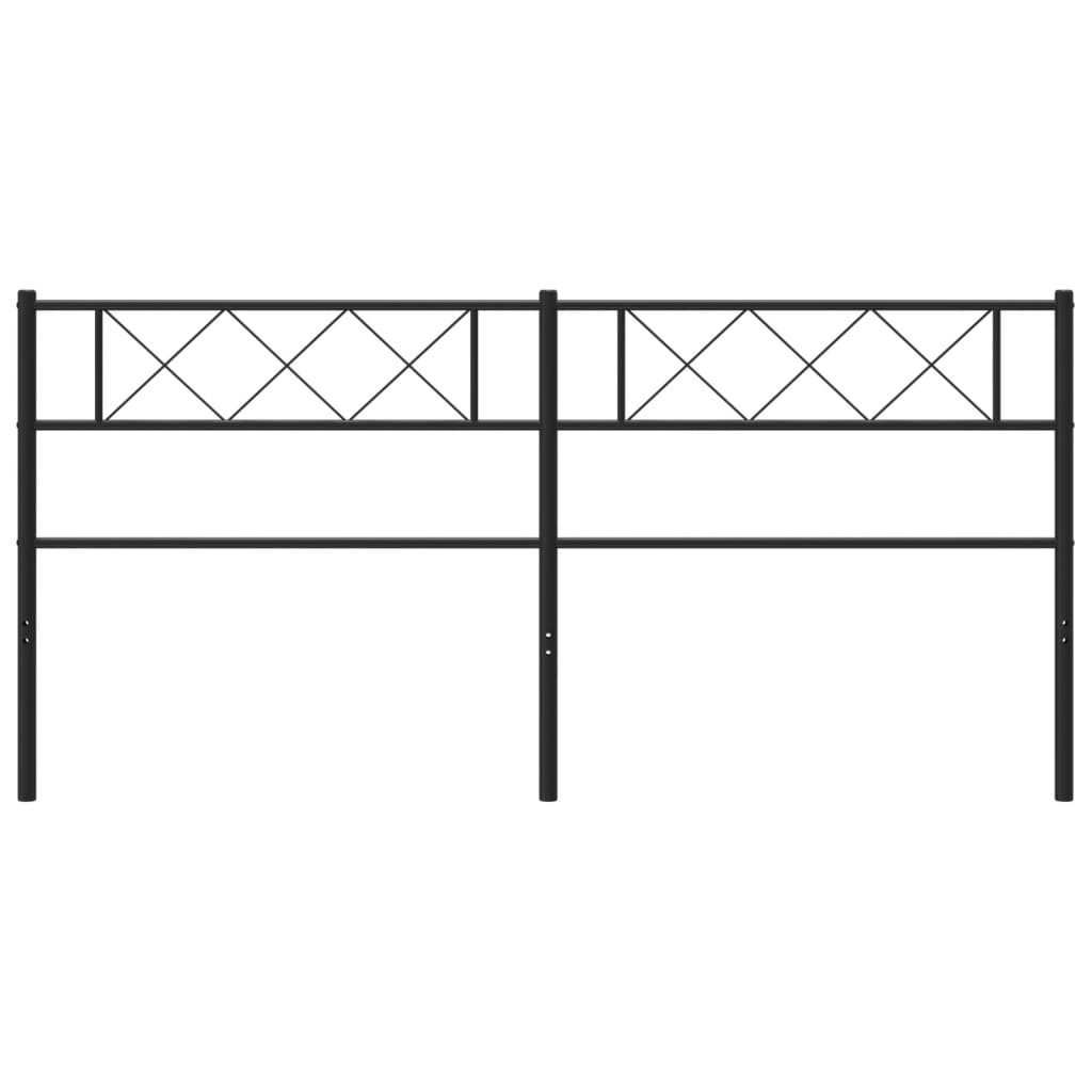 vidaXL Metal Replace Headboard Black 200 cm