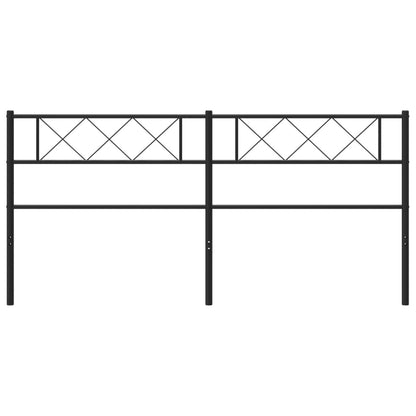 vidaXL Metal Replace Headboard Black 200 cm