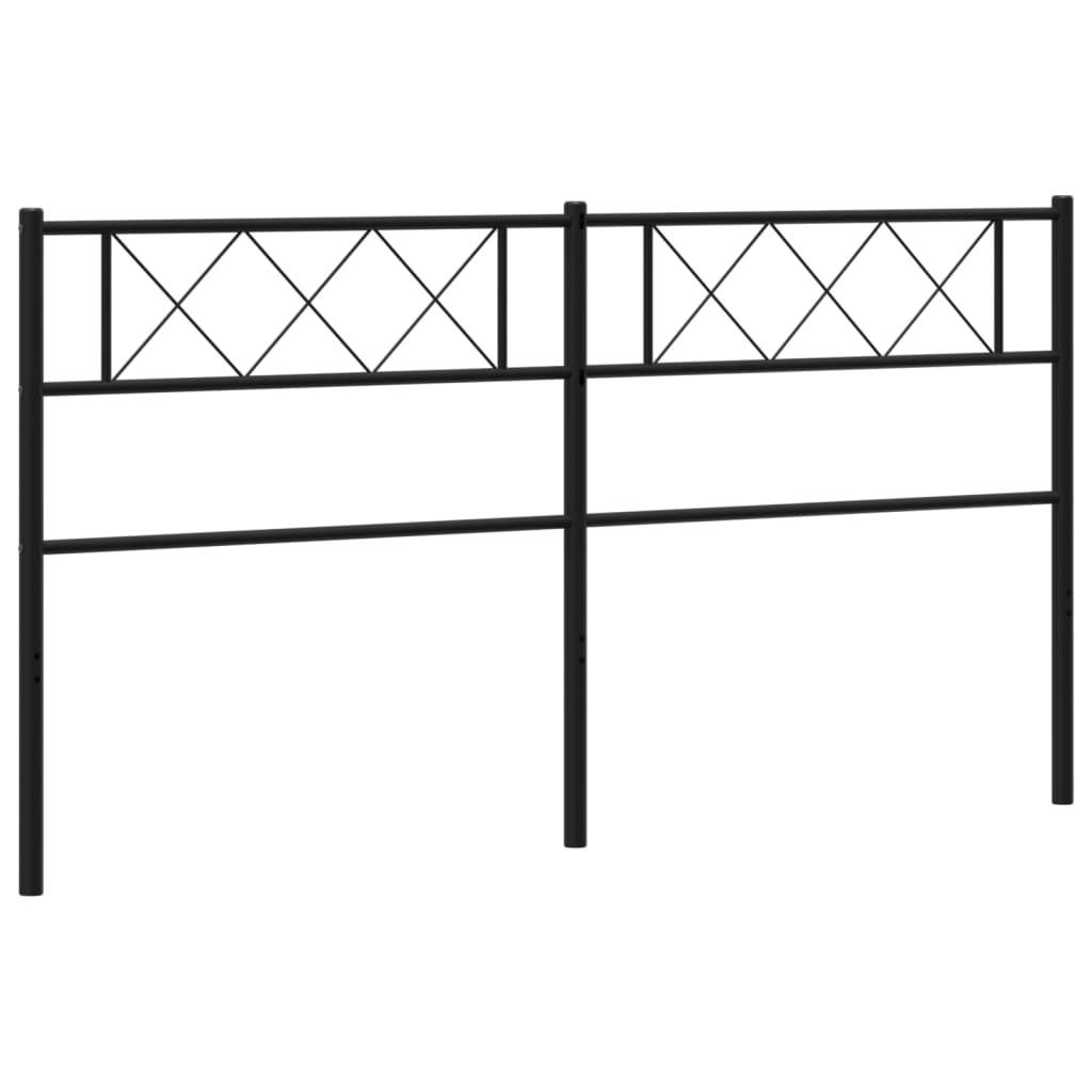 vidaXL Metal Replace Headboard Black 200 cm