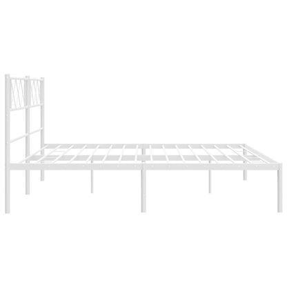 vidaXL Metal Bed Frame without Mattress with Headboard White 180x200cm