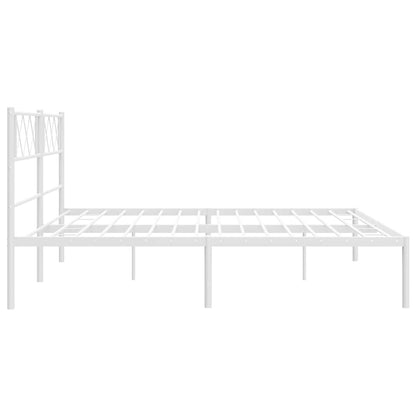 vidaXL Metal Bed Frame without Mattress with Headboard White 193x203cm