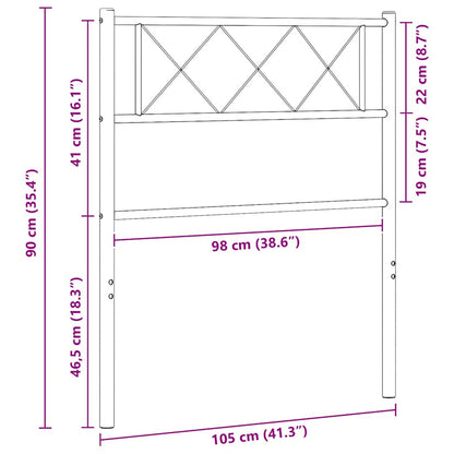 vidaXL Metal Replace Headboard White 100 cm